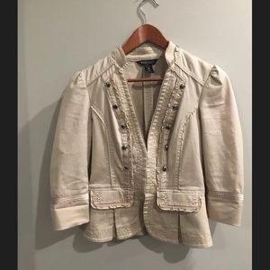 White House Black Market Blazer Khaki 3/4 Sleeve